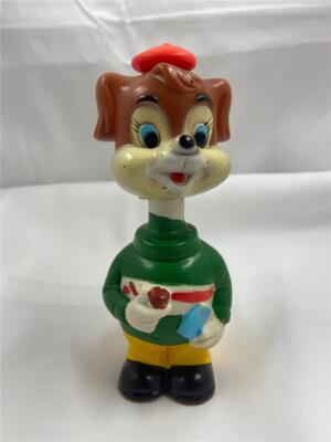 Vintage Alps Made Japan Wiggle Waggle Dog Wind Up Tail Spinning Bobblehead Toy