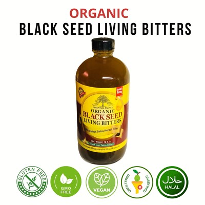 Organic BLACK SEED DETOX Living Bitter, Essential Palace Miraculous Herbal Tonic