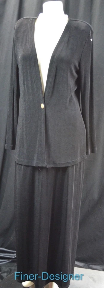 CACHE 2 piezas Traje Blazer Chaqueta Maxi Recta Falda Sliky Elástica Viaje M NUEVO DE COLECCIÓN Foto 2 de 4