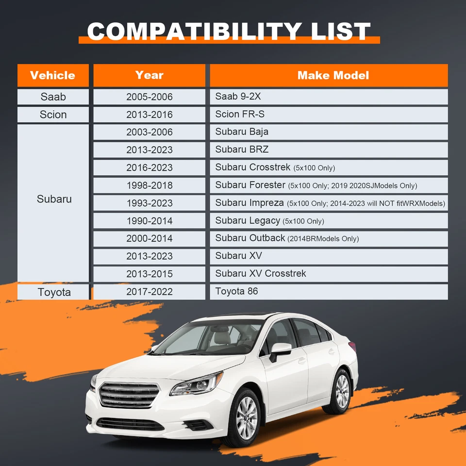 Espaçadores de roda central cubo 4 peças 1,5" para Subaru Forester Impreza Outback 5x100 - Imagem 2 de 4