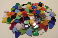 1" Glass Precut Hearts for Fusing Mosaic - Coe 96 - Stained Glass - Fusible