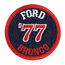 1977 Ford Bronco Embroidered Patch Black/Red Iron-On Sew-On Jacket Hat Backpack