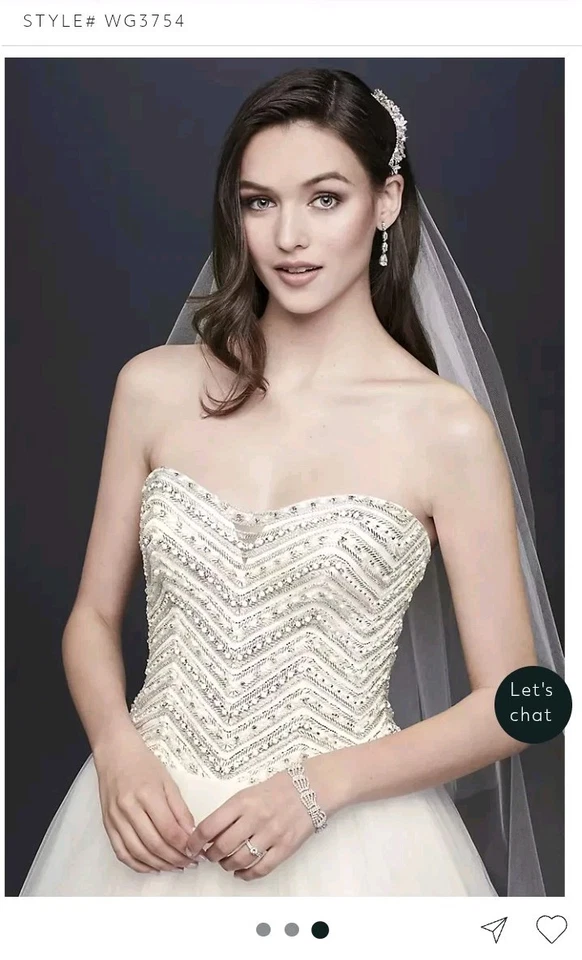 Jewel кристалл шеврон тюль свадебное платье WG3754 платье со стразами декадент свадебное - Изображение 2 из 4