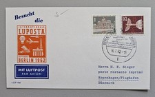 Brief Luftpost Berlin 1963 anlässlich Luposta, Berlin n. Kopenhagen, H.E. Sieger