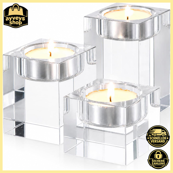 Teelichthalter Kristall Deko Tisch 3Er Set 8-4 Cm KerzenstäNder 3 StüCk-image