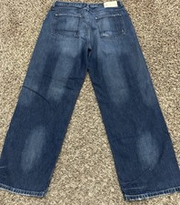 Nautica Jeans Baggy Loose Fit Wide Leg Y2K Skater Blue Denim 36x32