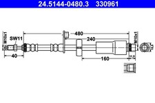 2x Bremsschlauch ATE 24.5144-0480.3/2x für PEUGEOT 208 1 207 2008 SW CC Van VTi