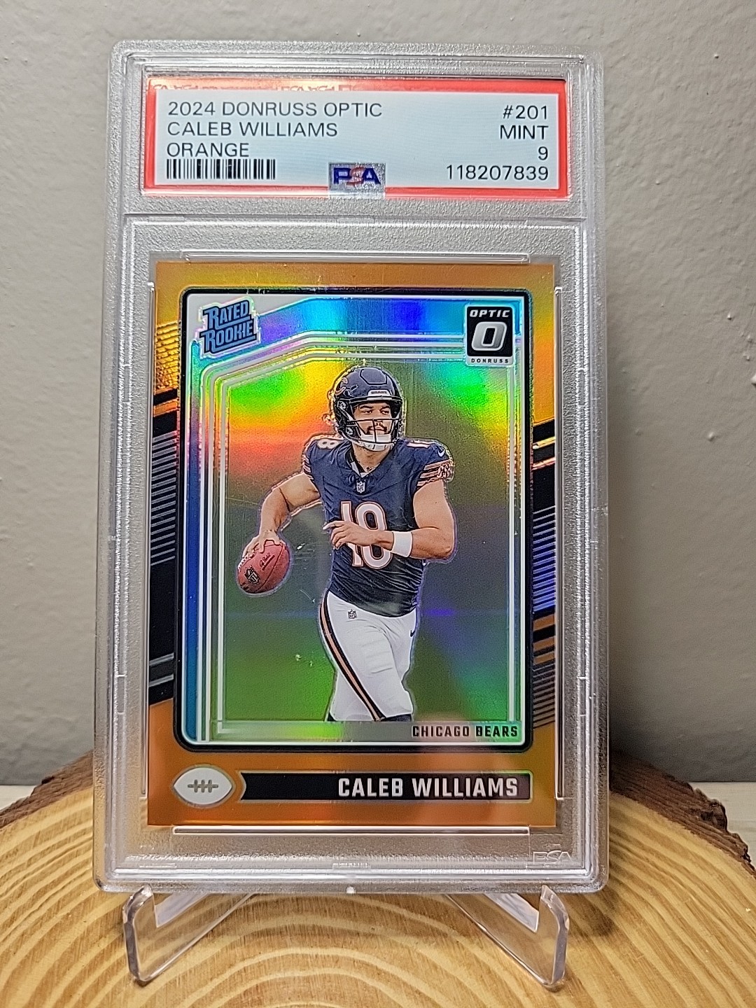 2024 Panini Donruss Optic - Caleb Williams #201 Orange Prizm RC PSA 9 Bears /249