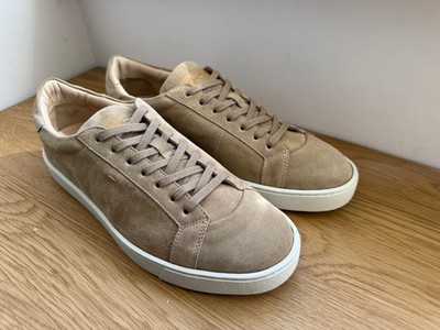 SANTONI Herren Sneaker Sand Beige Wildleder / Leder Schuhe / Made in Italy...