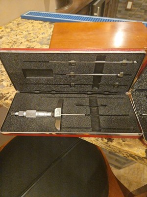 Starrett Depth Micrometer 0-3'' Set w/ 2.5'' Base
