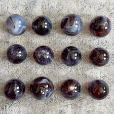 Multicolor Glass Swirl Shooter Marble Lot Of 12 3 Damaged Brown Blue Purple