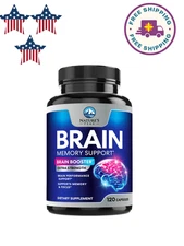 Brain Memory Supplement Pills - Nootropics Support for Concentration 120 ct