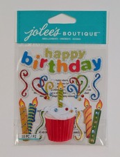 Jolee's Happy Birthday Cupcake & Candles Scrapbooking Stickers