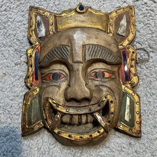 Balinese Hand Carved Wood Mask by Indonesian Craft Artist 8 x 10  