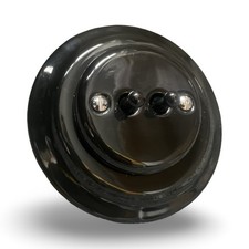 Black Gloss Ceramic Porcelain Dolly Toggle Light Switch Surface-Mounted 2 Way