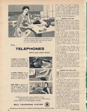 Magazine Ad - 1955 - AT&T / Bell System - Telephones where you want them