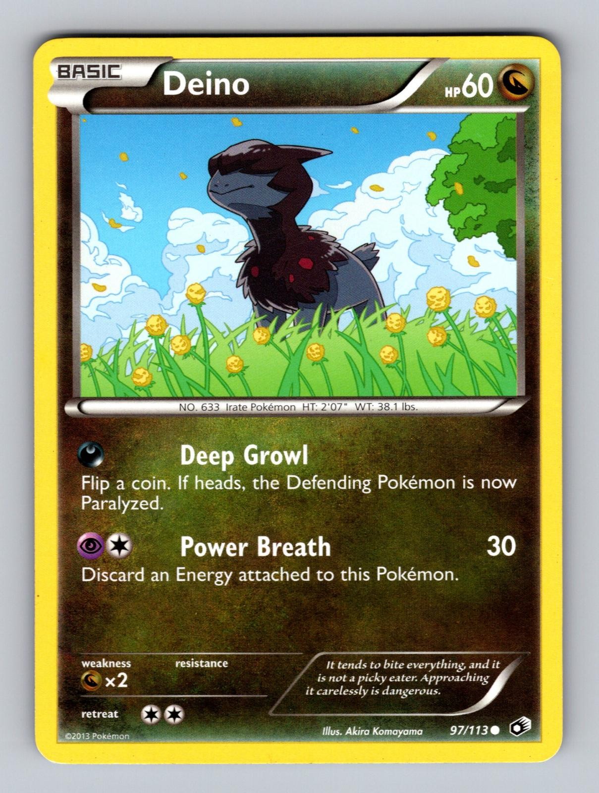 Deino 97/113 Common Legendary Treasures Pokemon Lightly Played