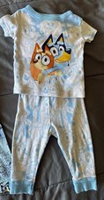 Bluey 2-Piece Cotton Knit Pajama Set Short Sleeve Bluey Bingo 18M Blue/White