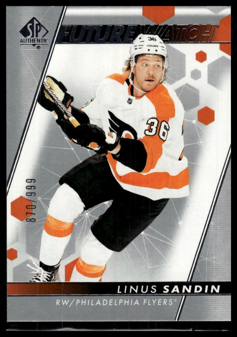 2022-23 SP Authentic #186 Linus Sandin #/999 RC SN, RC