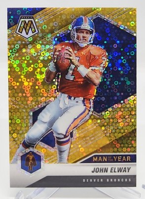 2021 Panini Mosaic John Elway NO HUDDLE GOLD 7/10 Man Of The Year JERSEY MATCH