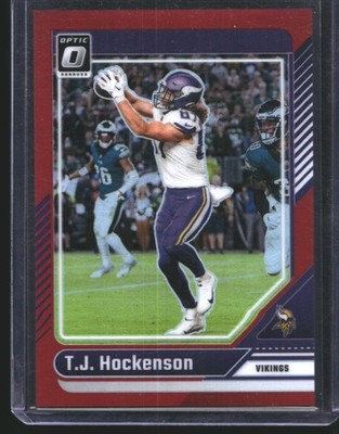T.J. Hockenson 2024 Donruss Optic Red SP Minnesota Vikings #/125