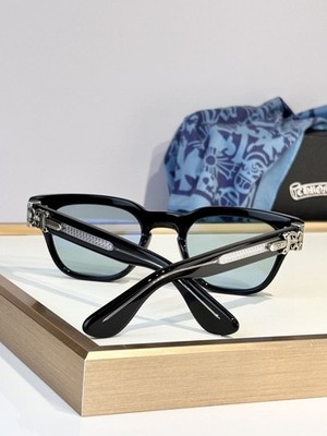 Chrome Hearts Black Square Sunglasses – Light Blue Lenses – Luxury