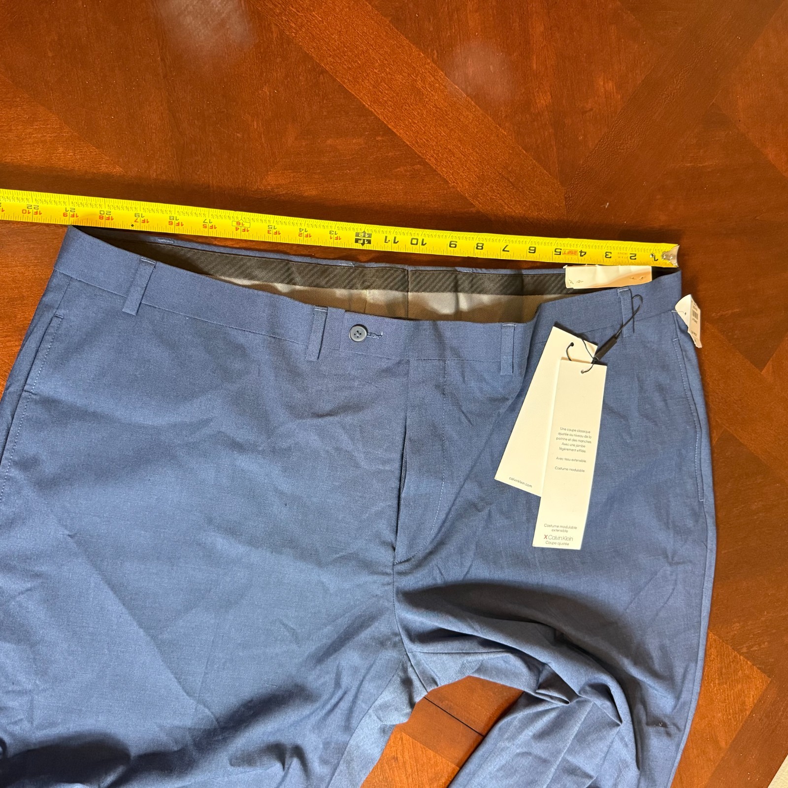 Calvin Klein Blue Slim Fit Stretch Dress Pants Modern Tailored Men 44x30 NWT thumbnail 7