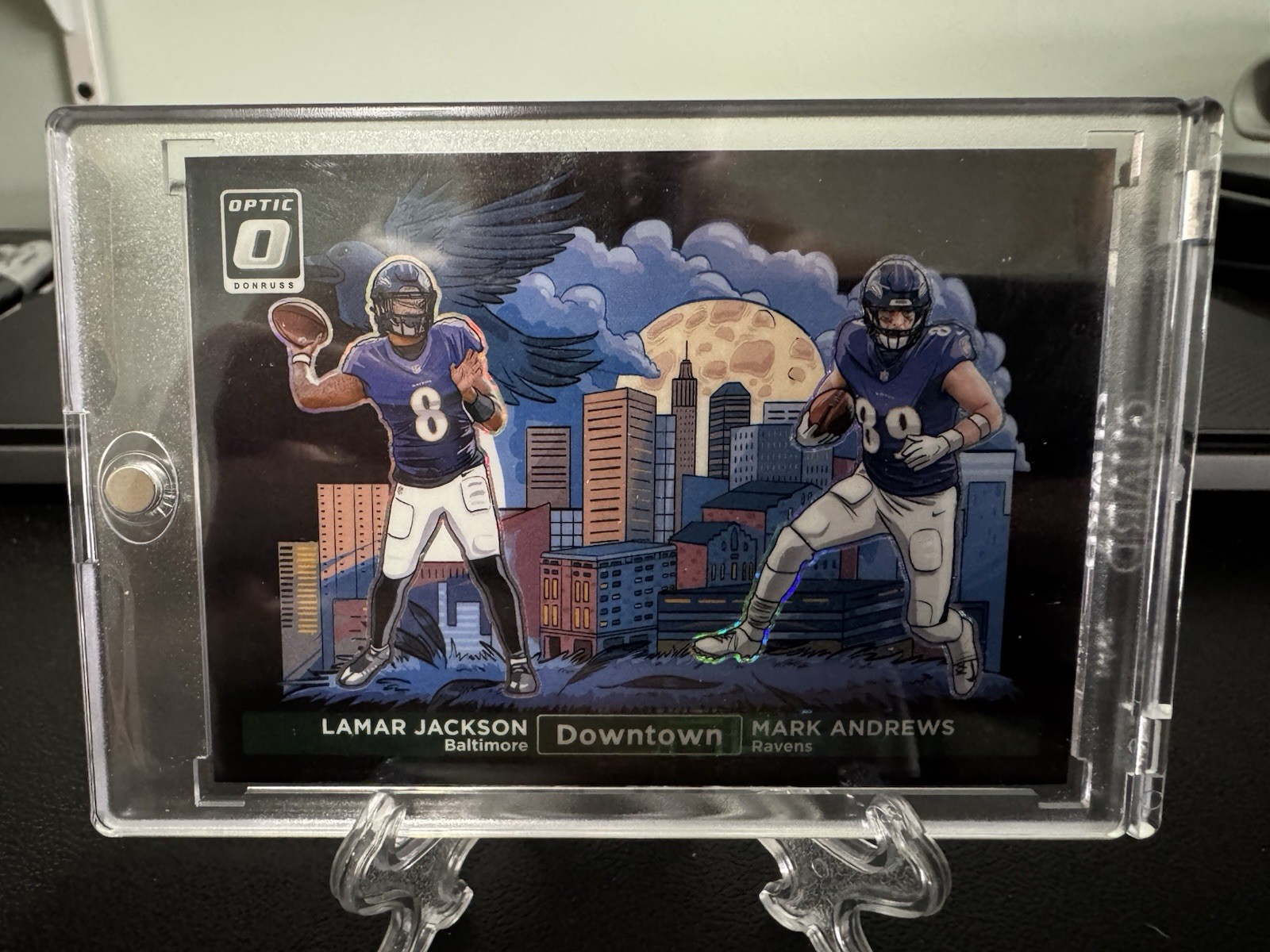 2024 Donruss Optic Lamar Jackson/Mark Andrews Dual Downtown Black Pandora /25