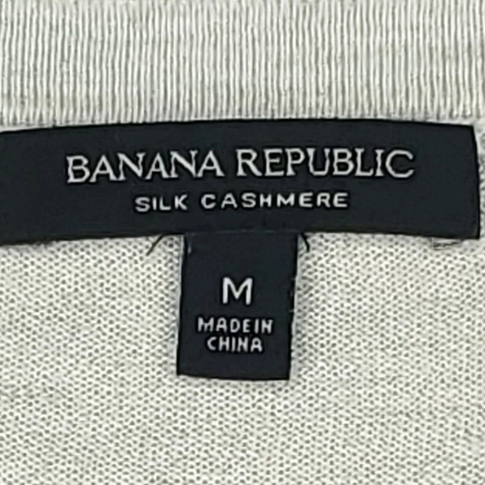 Top Banana Republic para mujer M gris seda cachemir pulóver manga larga cuello en V Foto 4 de 4