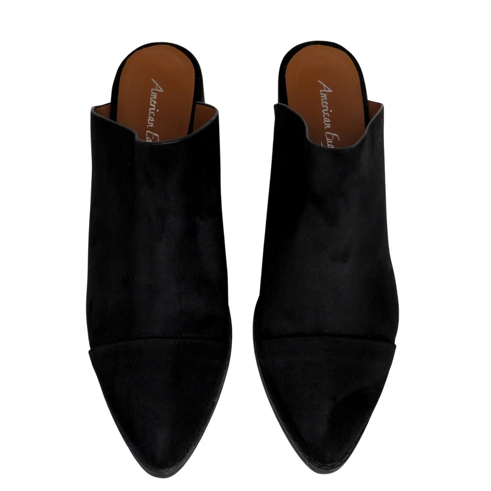 American Eagle Dani Black Suede Block Heel Mules Size 8 - Image 3 of 4