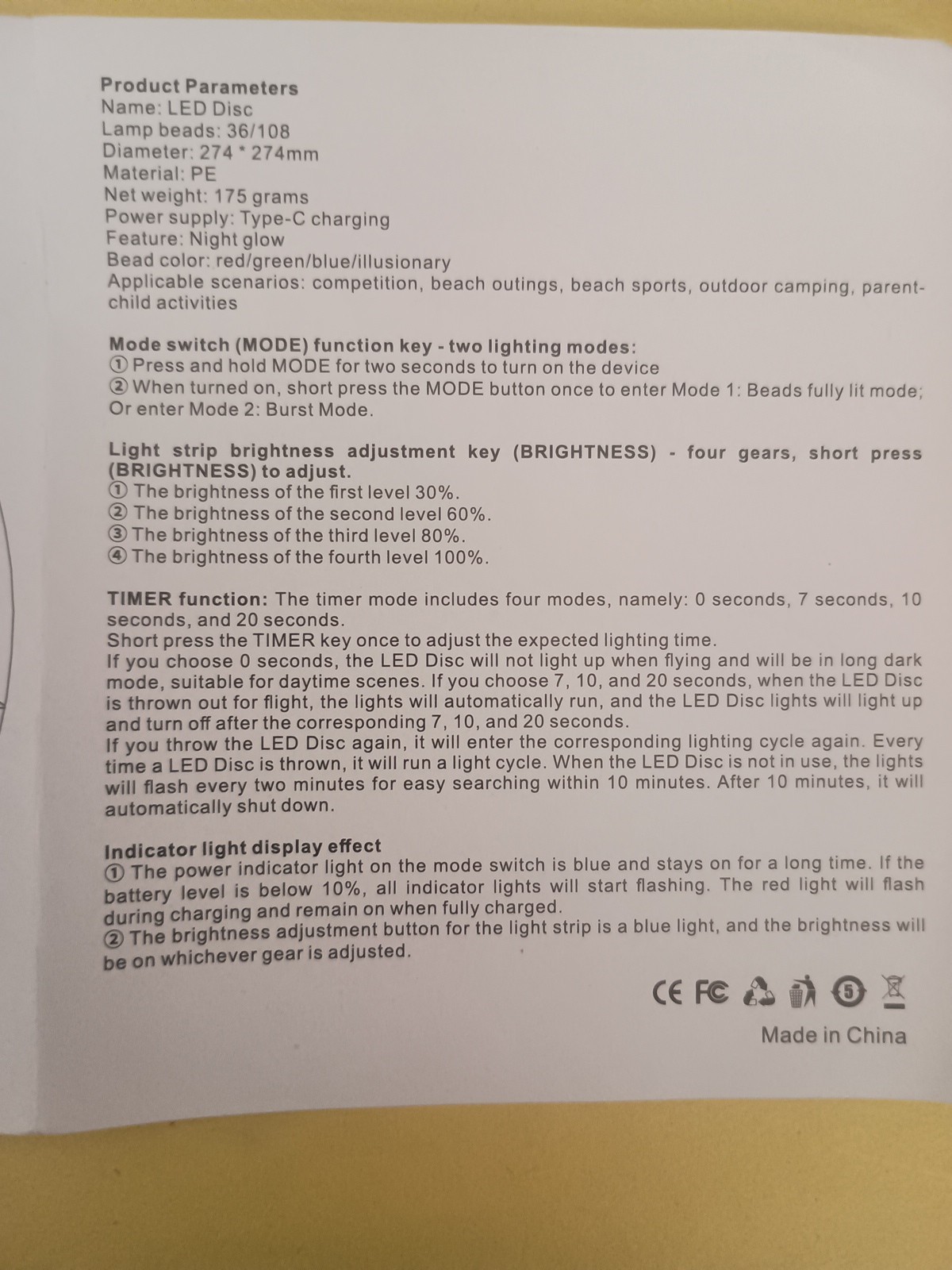 Tosy 96 LED Frisbee - Extremely Bright Flying Disc, Smart Modes, New in Box