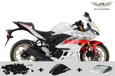 MSC Fairing Fit for Yamaha 2019-2021 R3/R25 White Red Injection Molded Kit u005