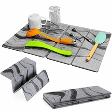 Foldable Stone Dish Drying Mat for Kitchen Counter  23.5  L x 15.3  