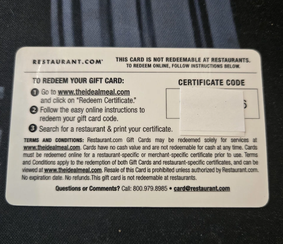 TARJETA REGALO RESTAURANTE.COM - $50 - 2 DISPONIBLES Foto 4 de 4