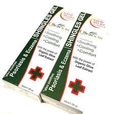 (Lot of 2) Oleavicin Shingles Gel soothes Eczema/Psoriasis - Rapid Relief