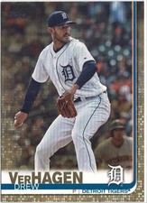 2019 Topps Series 2 Drew Verhagen (Tigers) Gold Parallel /2019 Card No. 586