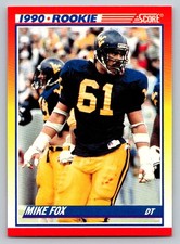 1990 Score #644 Mike Fox Rookie Card West Virginia Mountaineers. rookie card picture