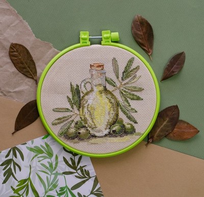 Counted Cross Stitch Kit ''Olyvkovyi Aroma'' Cotton Thread Needlework Project Kit