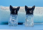 CZECHOSLOVAKIA glass Mini Salt & Pepper Dogs, Black Head , Clear Body — photo 3