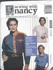 Sewing with Nancy McCall's  Pattern #8698-Miss Loose Fitting Shirts-Small to XL