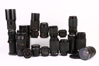 Assorted Vintage Manual Camera Lenses & Cases Job Lot