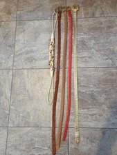 5 VTG Womens Belts 44" To 49"L X 1"W Braided,Real Snake, Gold Thead,Cordage