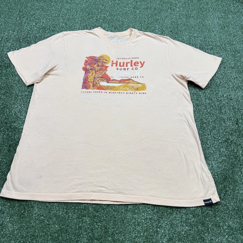 Camiseta Hurley Gráfica Para Hombre Talla L Rosa Manga Corta Cuello Redondo Surfer Tee Foto 3 de 4