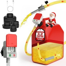 Fuel Transfer Pump with Auto-Stop, 3.2 Gallon per Min, 51" Extra Long Hose, Batt