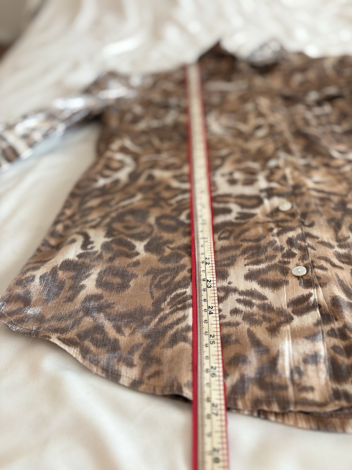 RUBY RD SIZE 8 WOMENS LEOPARD PRINT SHIMMERY SILK… - image 3