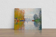 Claude Monet "Autumn on the Seine at Argenteui" Canvas Print Wall Art Home Decor