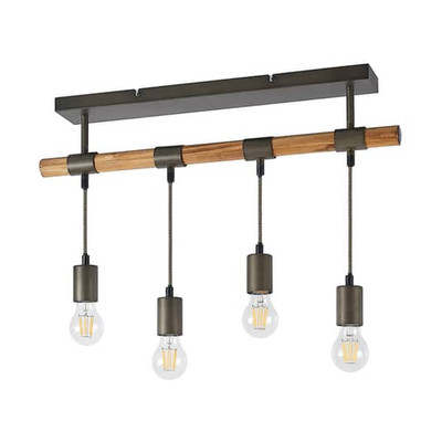 Lindby Wasina Deckenlampe Deckenlampe Deko-Deckenlicht aus Holz und Metall E27