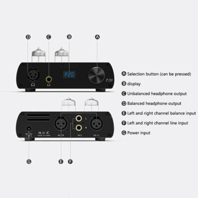 P20 Full Balanced Headphone Amplifier With 6N3 Tubes Aluminum