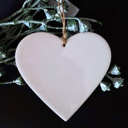 Dekoration Muttertag Herz Hänger Weiß Blechherz Geschenkanhänger 12,5 cm Metall - Bild 2 von 9