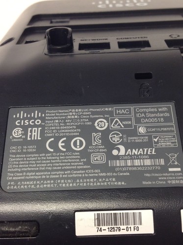50x Cisco CP-8945 Unified 4-Line VOIP Corded UC Telephone Black Handset/Base - Picture 9 of 13